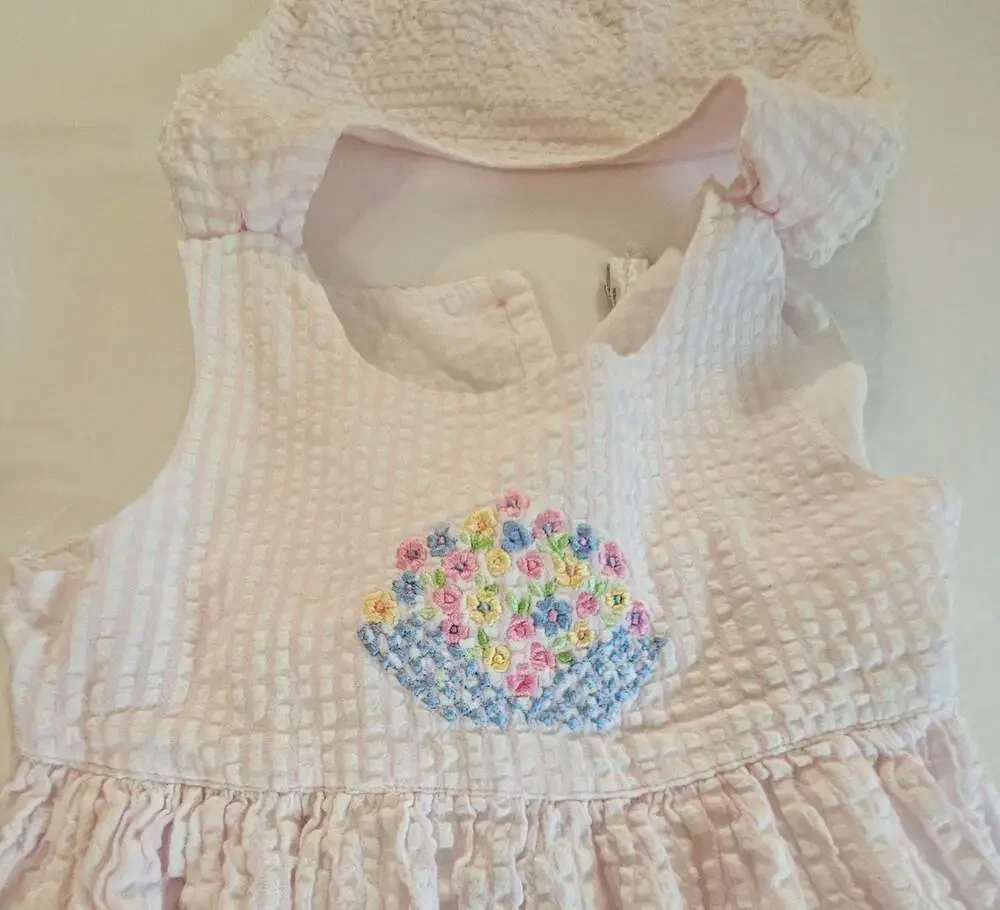 Cotton Kids pink seersucker